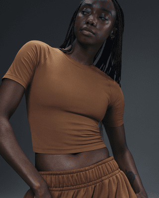 Nike Zenvy RibDri-FIT-Kurzarmshirt (Damen) Top Angebot
