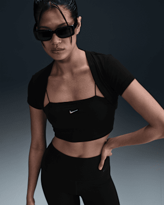 Nike Sportswear Chill KnitEnges kurz geschnittenes Mini-Rib 2-in-1-Oberteil (Damen)