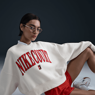 NikeCourt Phoenix FleeceOver-Oversized-Sweatshirt mit Rundhalsausschnitt (Damen) Rabatte dieses Monats