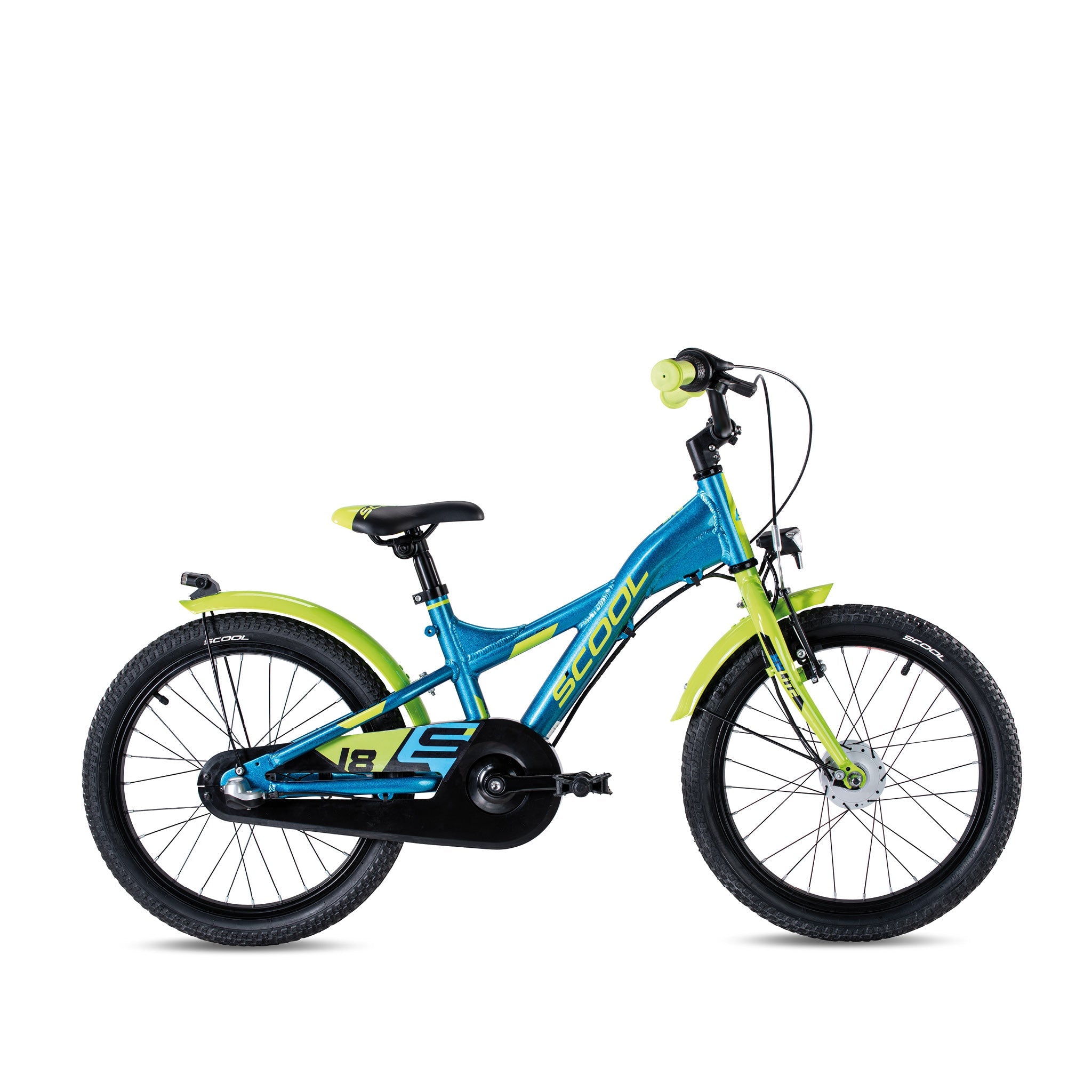 S'COOL S'COOL Junior Bikes XXlite street 18 Zoll 3-Gang Blue/Lime &vert; fahrrad.de