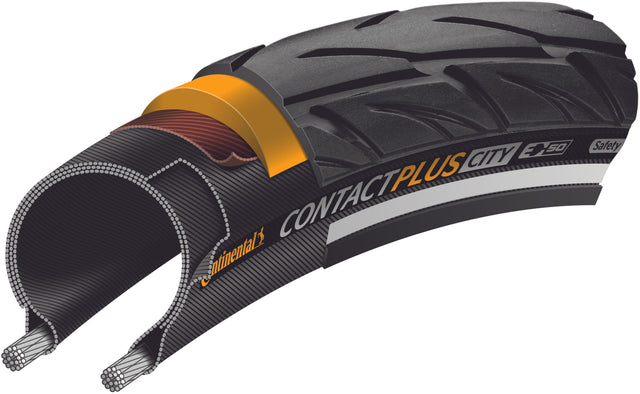 Continental Continental Contact Plus City E-50 Drahtreifen 28x1.60" Reflex schwarz &vert; fahrrad.de Cyber Monday