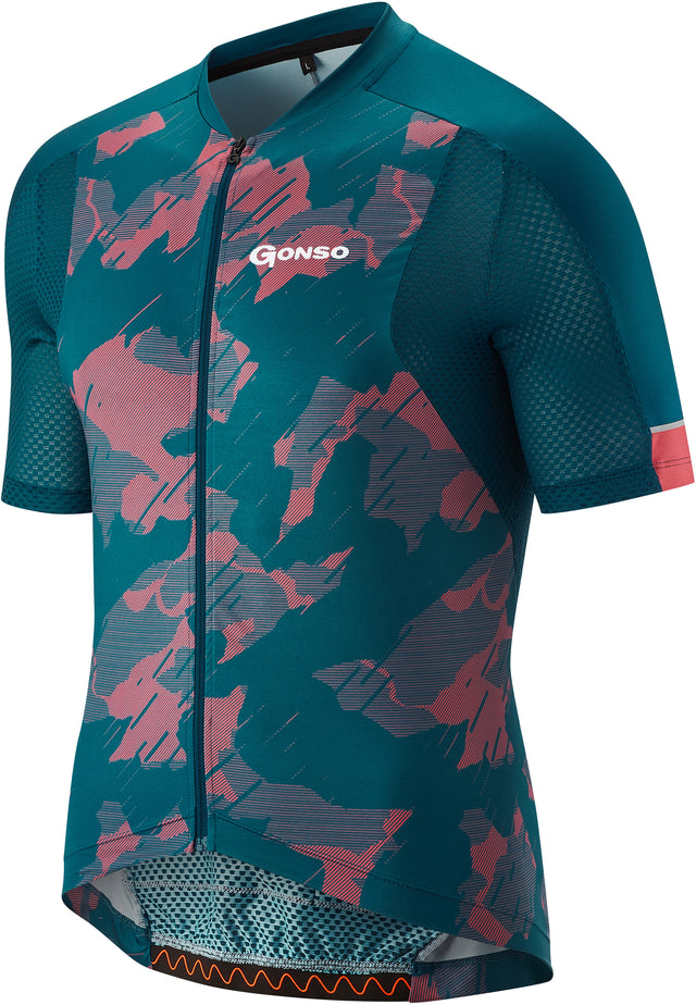 Gonso Gonso Ardole Kurzarm Full-Zip Fahrradtrikot Herren petrol &vert; fahrrad.de Weihnachtsangebot